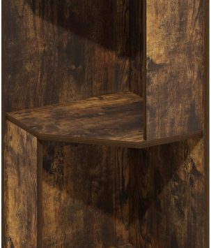 Furinno Econ 2-Tier Freestanding Corner Shelf Bookcase, Bookshelf, Amber Pine