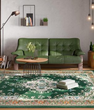 HOMORE 4x6 Washable Rug Green Rugs for Bedroom, Non Slip Rug for Living Room, Faux Wool Throw Carpet for Kitchen, Vintage Rugs for Entryway for Dinning Room Office