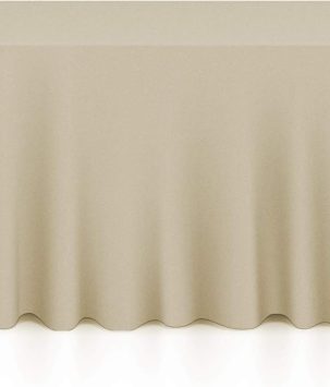 Lann's Linens - 90" x 156" Premium Tablecloth for Wedding/Banquet/Restaurant - Rectangular Polyester Fabric Table Cloth - Beige