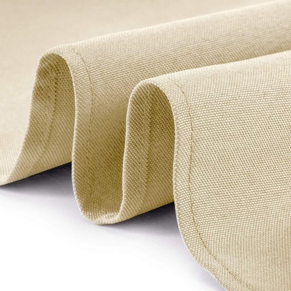 Lann's Linens - 90" x 156" Premium Tablecloth for Wedding/Banquet/Restaurant - Rectangular Polyester Fabric Table Cloth - Beige - Image 3