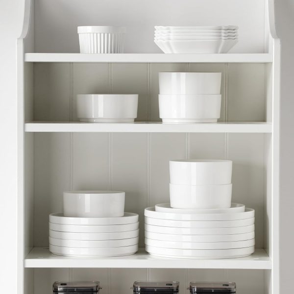 MALACASA 18 Pieces Porcelain Dinnerware Set, Modern White Dish Set for 6, Premium Serving Plates and Bowls Sets, Chip and Scratch Resistant Dishware Sets Kitchen Dishes Dining Ware Set, Series LEAH - Image 8