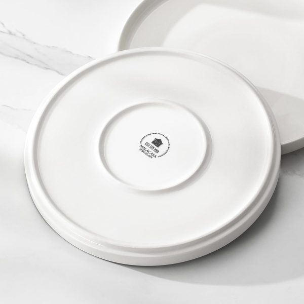 MALACASA 18 Pieces Porcelain Dinnerware Set, Modern White Dish Set for 6, Premium Serving Plates and Bowls Sets, Chip and Scratch Resistant Dishware Sets Kitchen Dishes Dining Ware Set, Series LEAH - Image 9
